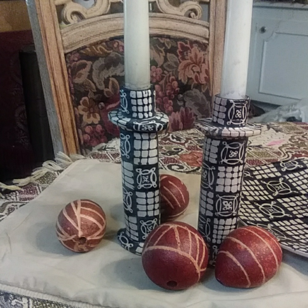 Soapstone candleholders